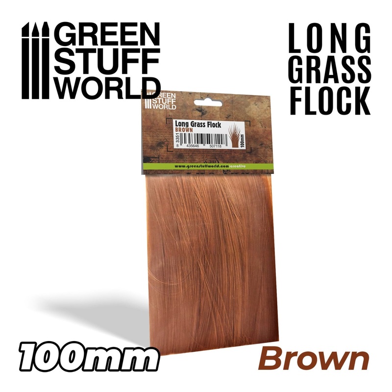 Green Stuff World 3351 Long Grass Flock 100mm Color BROWN