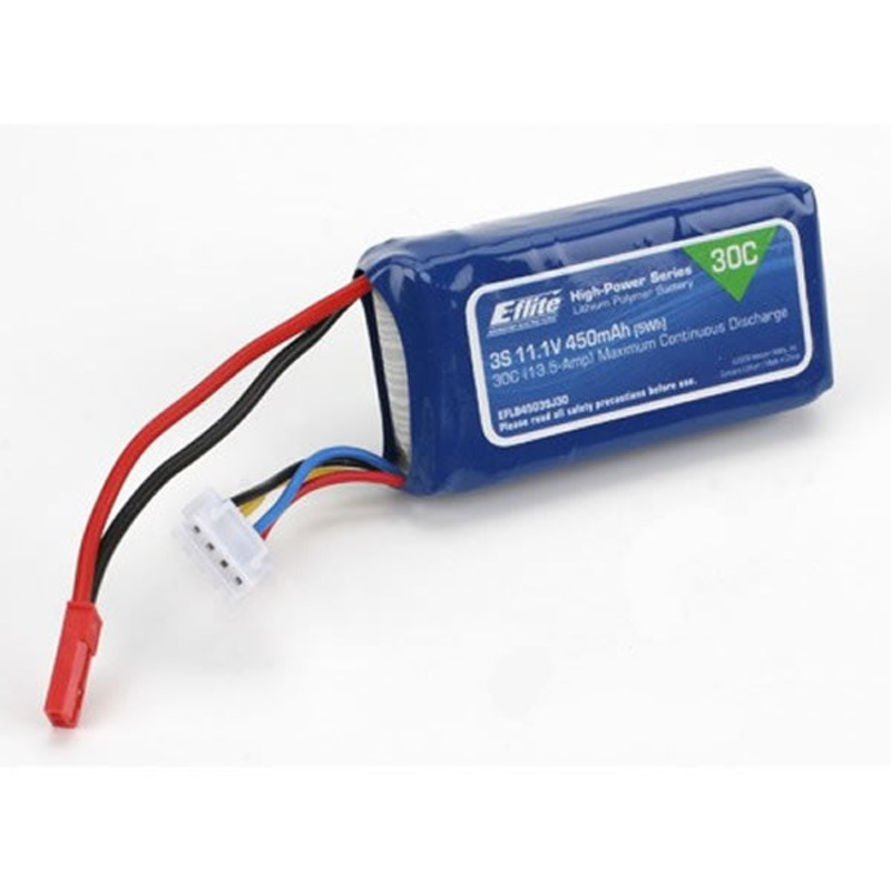 Blade 180CFX 450mAh 3S 11.1v 30C LiPo 18Ga w/JST Connector : EFLB4503SJ30