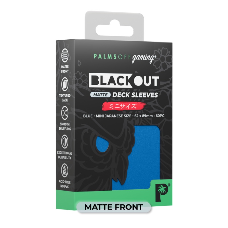 Palms Off BODS-JPN-BLU-M Blackout Deck Sleeves (60) Blue Matte Japanese Size