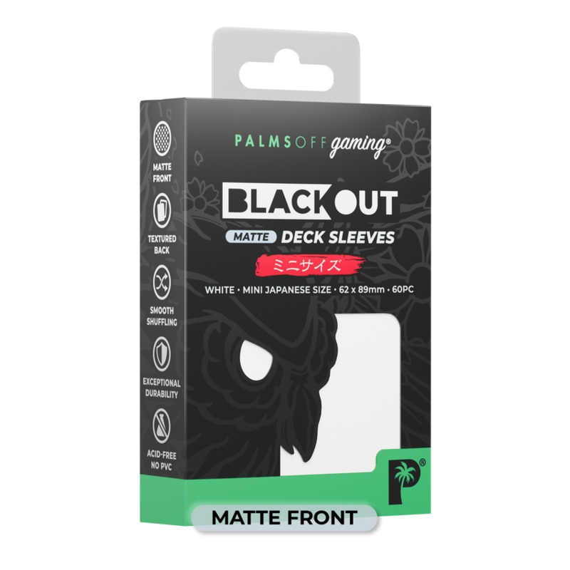 Palms Off BODS-JPN-WHI-M Blackout Deck Sleeves (60) White Matte Japanese Size