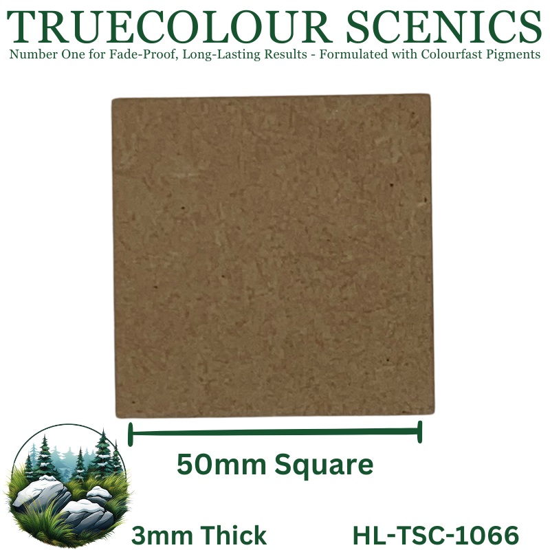 Truecolour Scenics Miniture Base (MDF) - Square - 50mm(W) x 50mm(L) x 3mm(H)