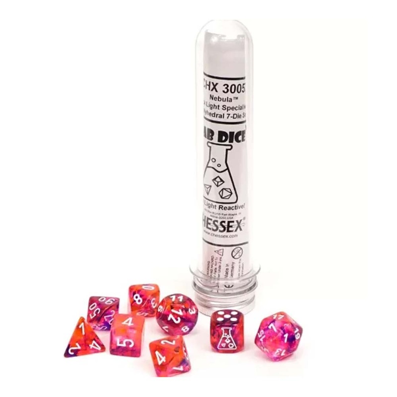 Chessex 30057 Nebula Polyhedral Black Light Special