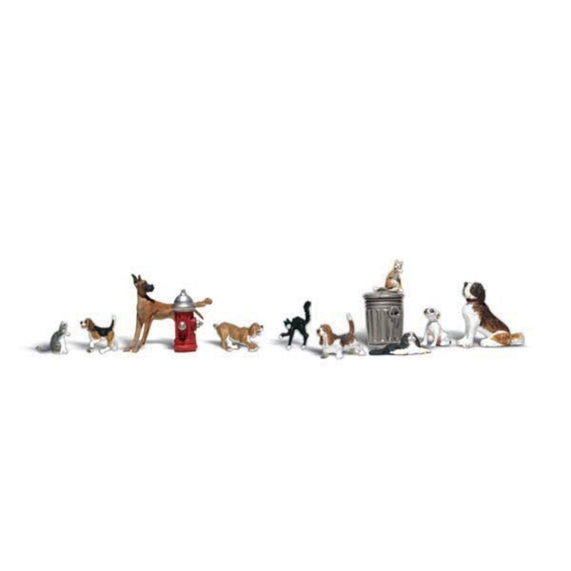 Woodland Scenics A1841 HO Dogs & Cats