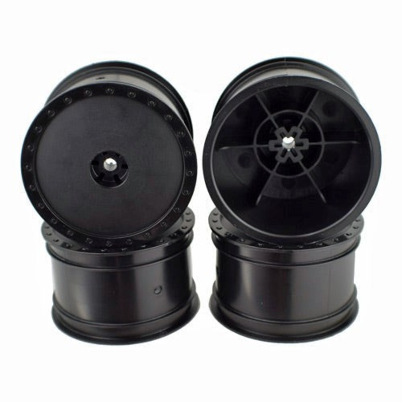 DE Racing DER-BB4-LRB Borrego Wheels for Associated B4.2 - B6 - B64 / TLR 22 - 4.0 / Rear / BLACK / 4Pcs 2.2in