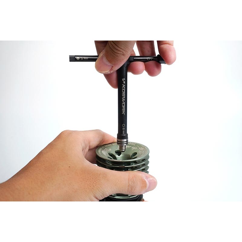 Koswork KOS13261 Glow Plug/Clutch Nut Cross Wrench (Nut 7, 8, 10mm & Hex 5mm)