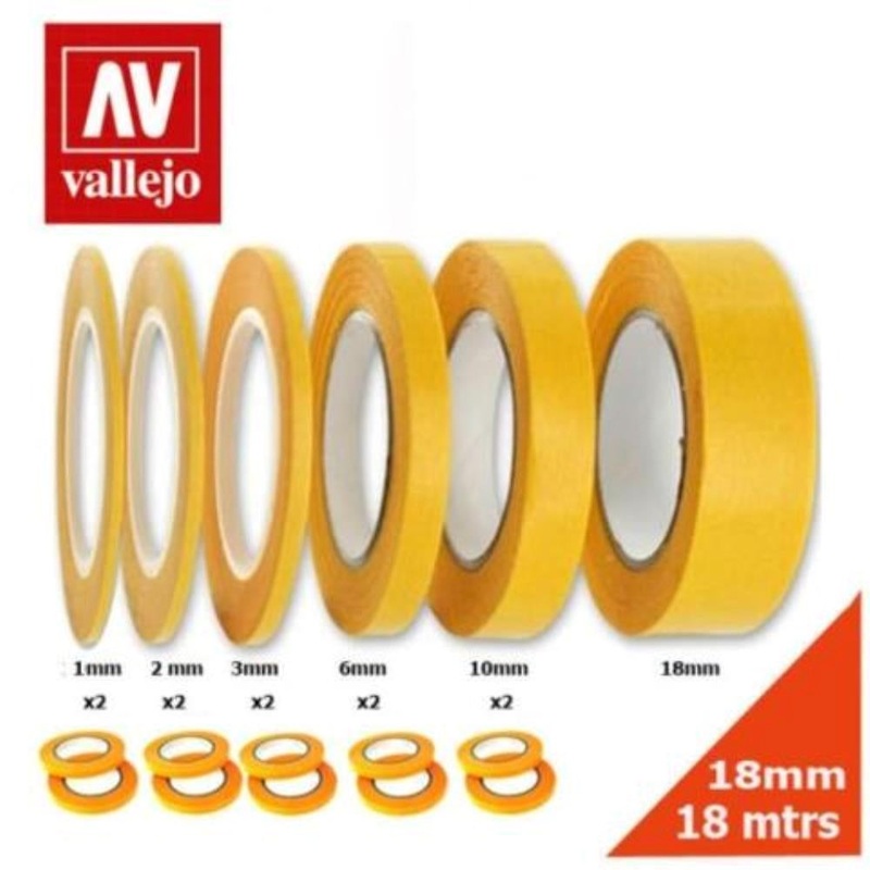 Vallejo AVT07004 Hobby Tools Precision Masking Tape 3mmx18m Twin Pack