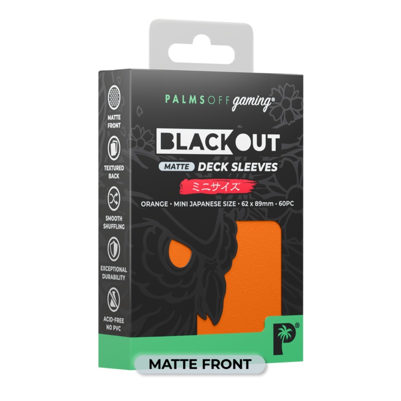 Palms Off BODS-JPN-ORA-M Blackout Deck Sleeves (60) Orange Matte Japanese Size