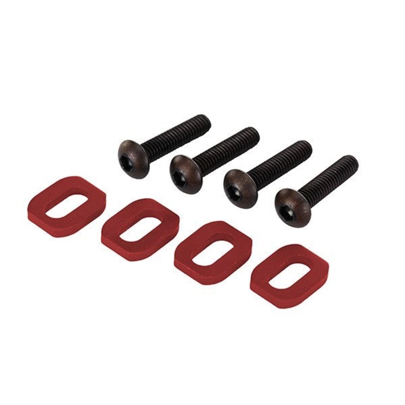 Traxxas 7759R - Washers motor mount aluminum (red-anodized) (4)/ 4x18mm BCS (4)