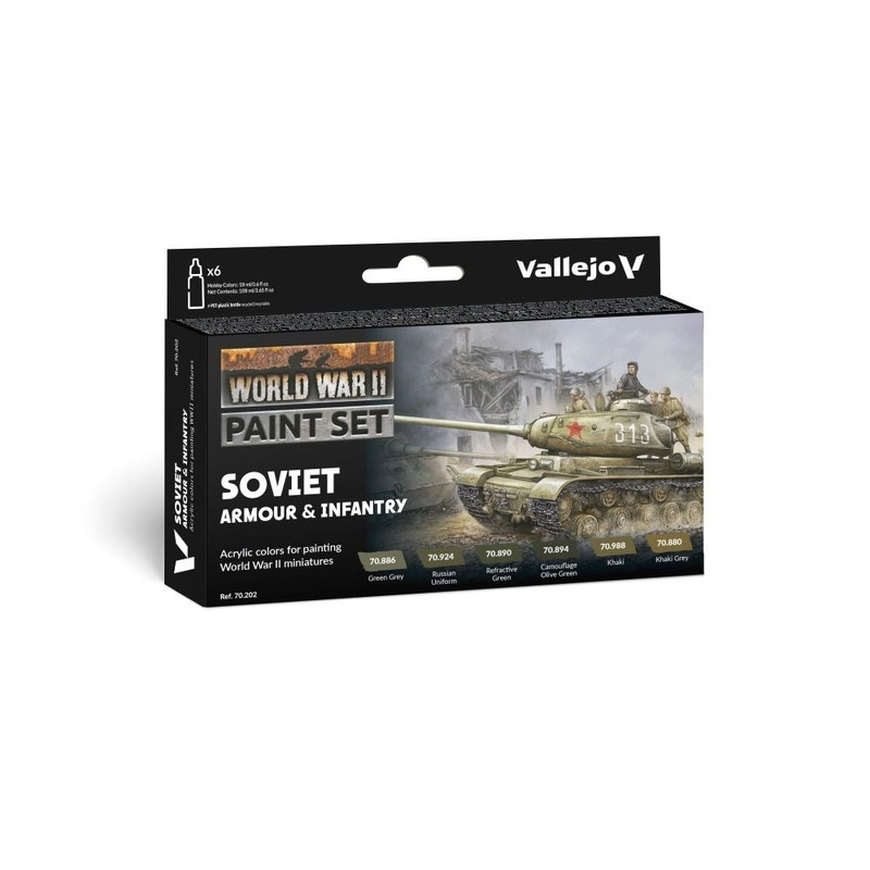 Vallejo AV70202 Model Colour Soviet Armour & Infantry WWII 6 Colour Set