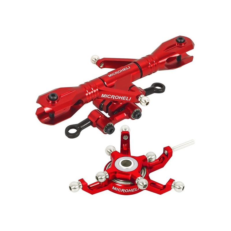 Microheli Precision CNC Aluminium Flybarless Head System (Red) - BLADE 230S/V2/Smart : MH-230S102F