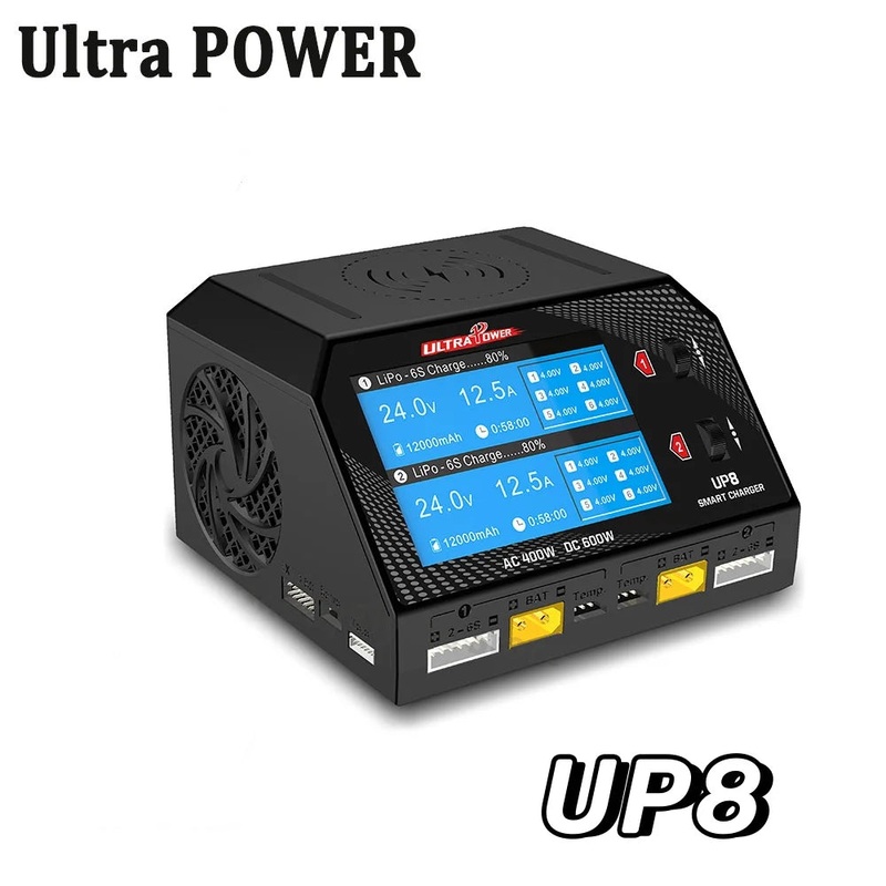 Ultra POWER UP8 Battery Charger Dual Channel 2x16A AC 400W DC 600W LiPo LiHV LiIon LiFe NiCd NiMH Balance Charger Discharger EU
