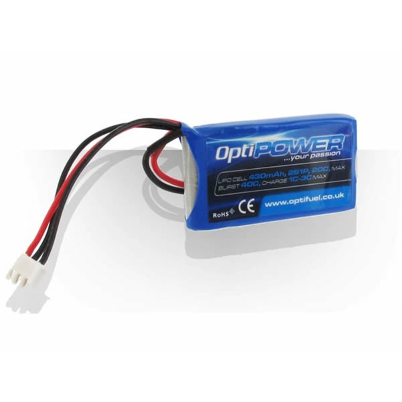 OptiPower Lipo Battery 430mAh 2S1P 20C : OPR4302S