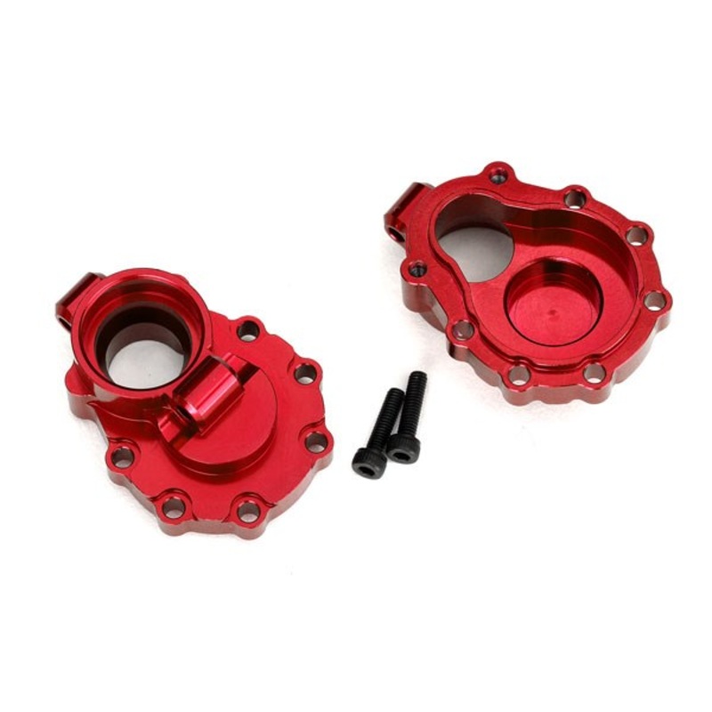 Traxxas 8253R Portal housings inner (rear) 6061-T6 aluminum (red-anodized) (2)/ 2.5x10 CS (2)
