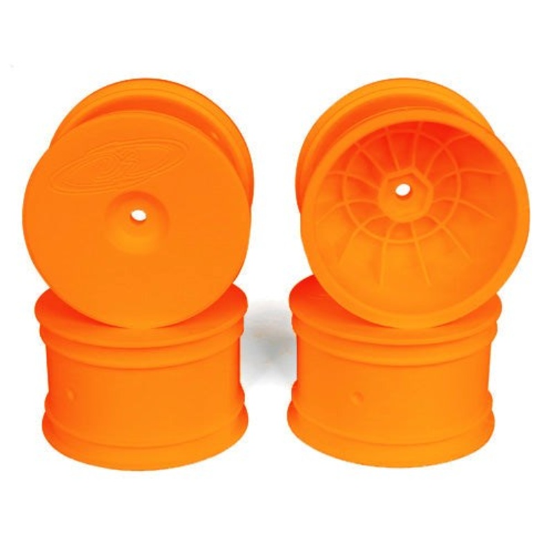 DE Racing DER-SB4-ARO Speedline Buggy Wheels for Associated B6.1 - B64 / TLR 22 - 22-4 / Rear / ORANGE / 4pcs 2.2in