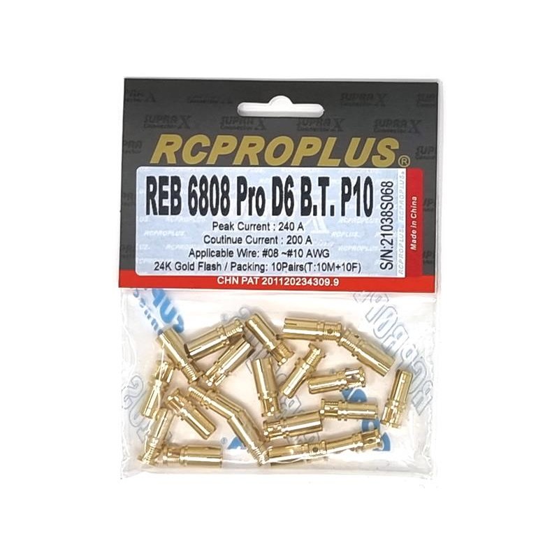 RCPROPLUS PRO D6 6mm Connector Only : REB6808PROD6BTP10