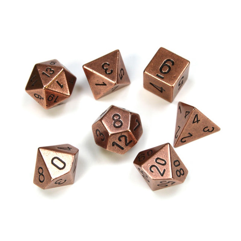 Chessex 27024 Metal Polyhedral 7-Die Set: Copper