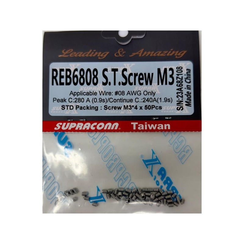 RCPROPLUS 6808 D/DC/S Screw M3x4 50pc : REB6808STSCREWM3