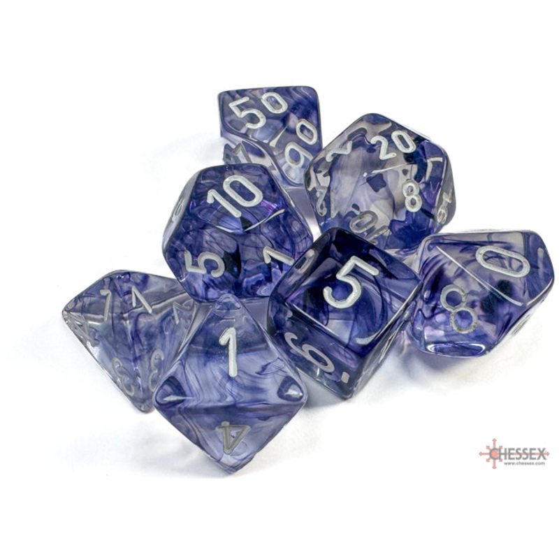 Chessex 27408 Nebula Black w/white Signature Polyhedra