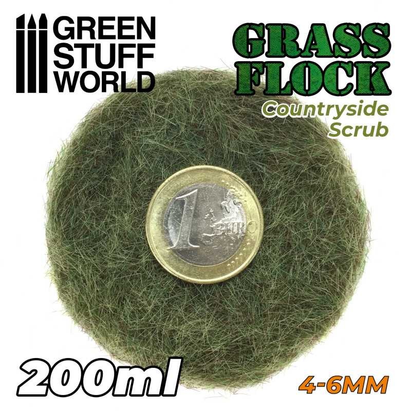 Green Stuff World 11158 Electrostatic Grass Flock COUNTRYSIDE SCRUB 4-6mm (200ml)