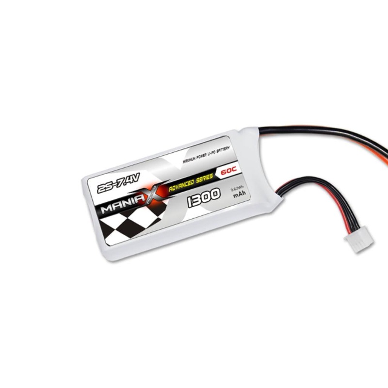 ManiaX 7.4V 1300mah 60C Lipo Battery Pack : MX1300-2S-60
