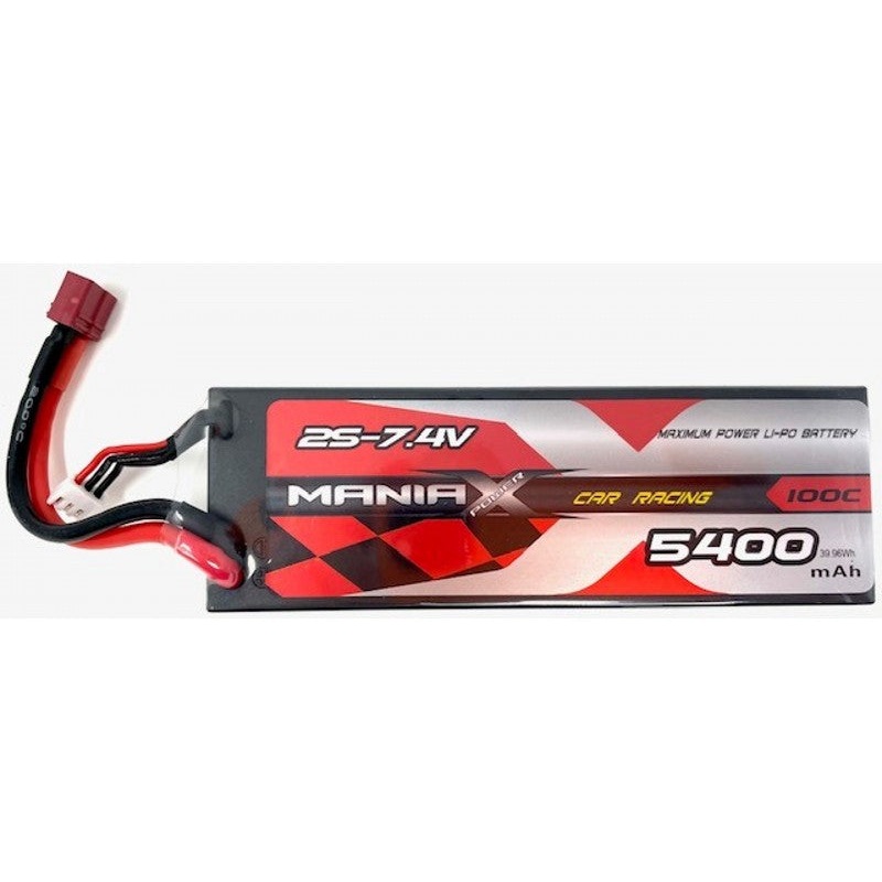ManiaX 7.4V 5400mah 100C Car Lipo Pack : MX5400-2S-100