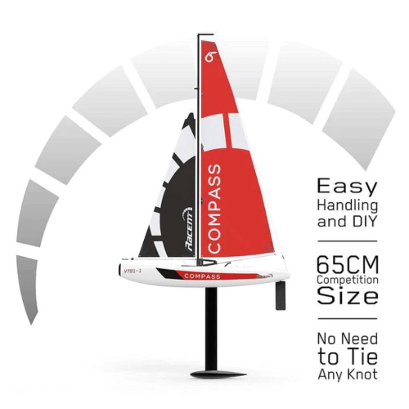 VolantexRC Compass 650mm RC Sailboat - Competition Ready, Durable, Easy Assembly