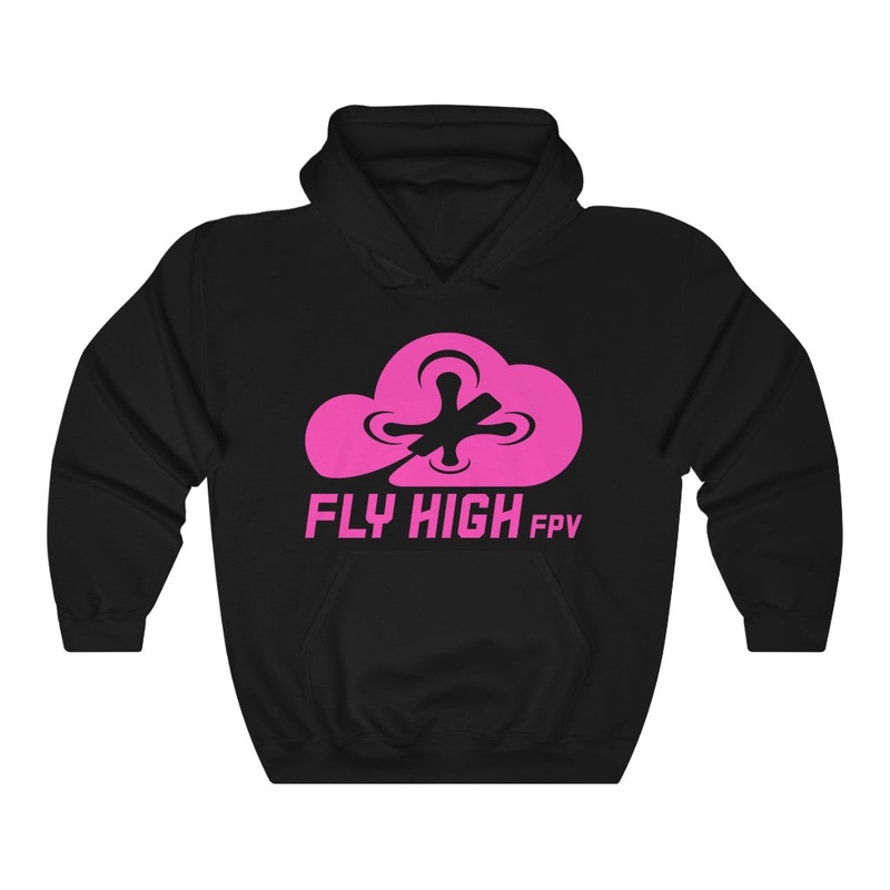 Fly High FPV Hoodie (Tango2 approved) - Pink Logo Black