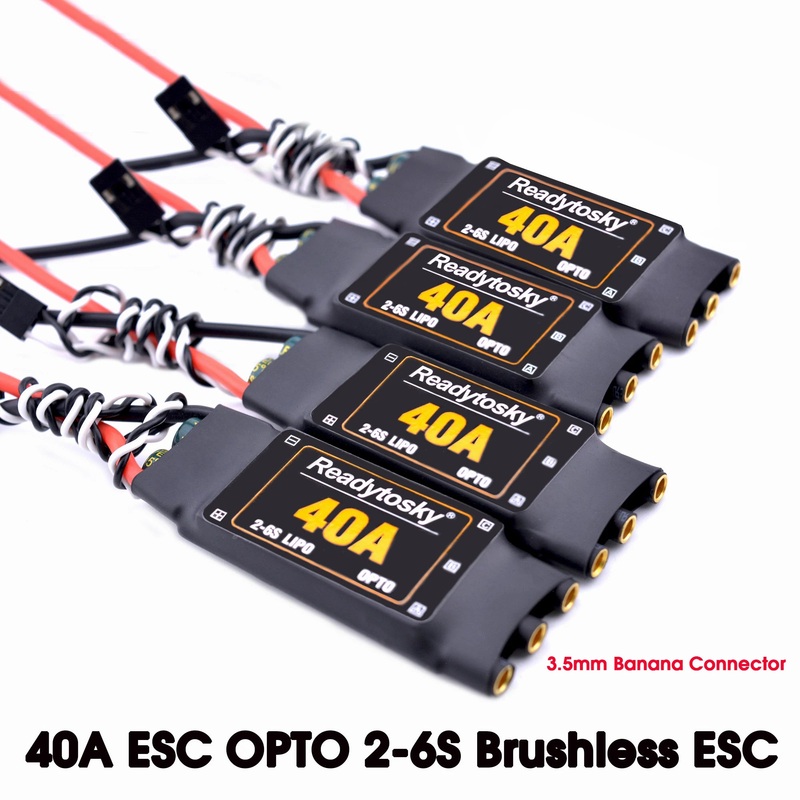 Readytosky 40A ESC OPTO 2-6S Brushless ESC Electronic Speed Controller For F450 450mm F550 S500 ZD550 RC Helicopter Quadcopter 1x ESC with Wires