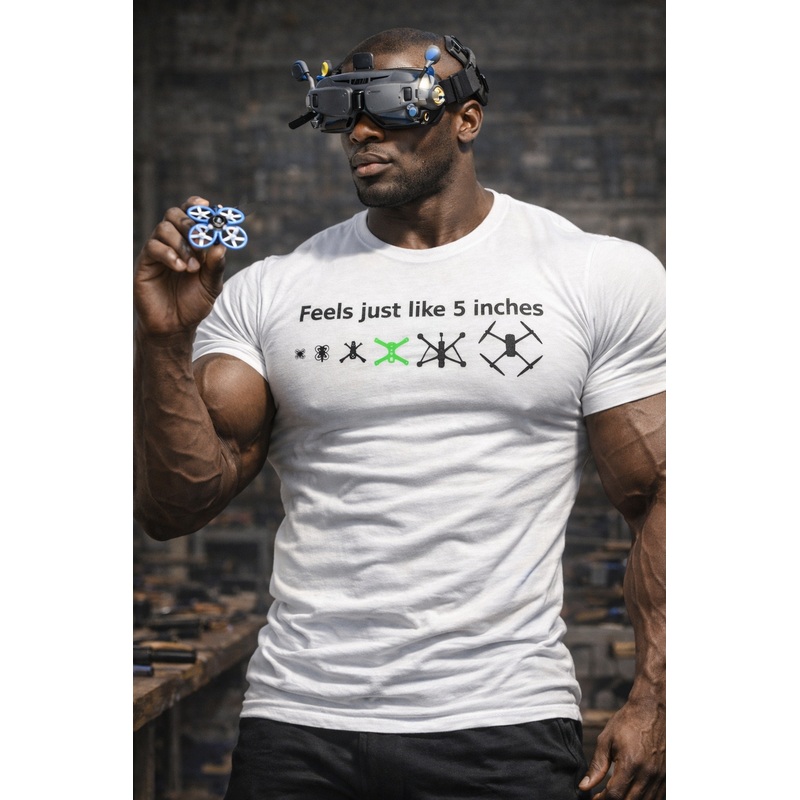 Feels Just Like 5 inches - FPV Drone T-Shirt Charcoal