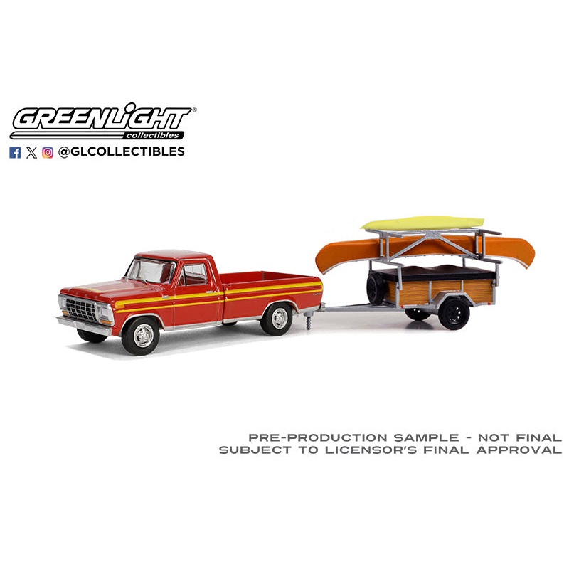 GreenLight GL-32310-B 1978 Ford F-150 Ranger Explorer with Canoe Trailer