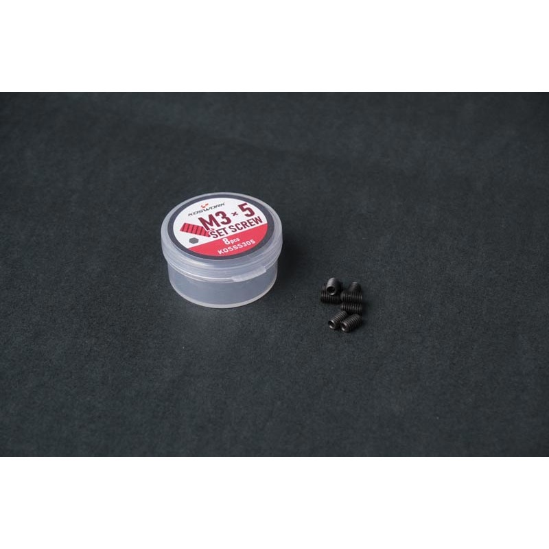 Koswork KOSSS303 3x3mm Hex Set Screws Hardened Steel Screw (w/container) (8)