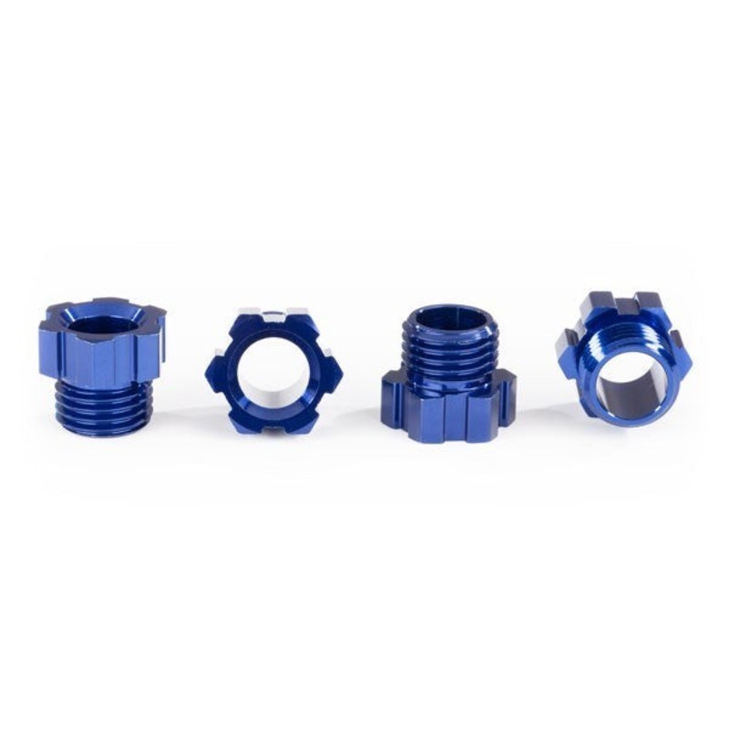 Traxxas 8886X - Stub axle nut aluminum (blue-anodized) (4)