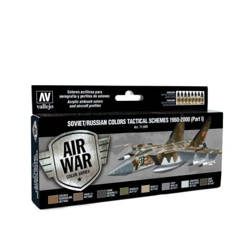 Vallejo AV71609 Model Air Soviet / Russian Colors Tactical Schemes 1960-2000 (Part I) 8 Colour Set