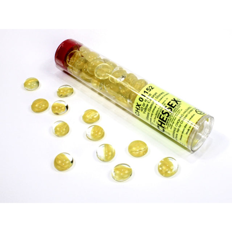 Chessex 1152 Catseye Yellow Glass Stones Qty 40 or more in 5 1/2" Tube