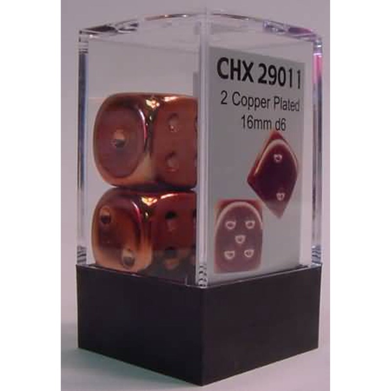 Chessex 29011 Copper Metallic 16mm d6 Pair