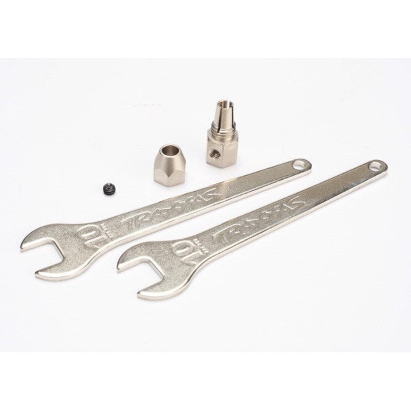 Traxxas 5761 - Motor coupler collet style/ GS 4x3 SS (with threadlock) (1)/ wrench 10mm (2)