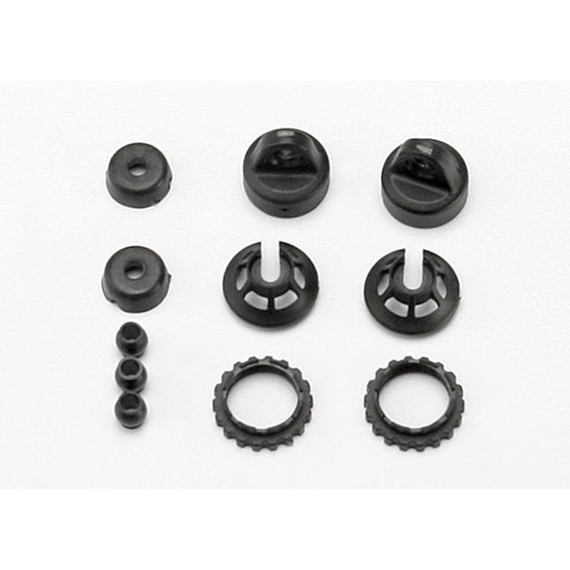 Traxxas 7065 - Caps and spring retainers GTR shock (upper cap (2)/ hollow balls (4)/ bottom cap (2)/ upper retainer (2)/ lower retainer (2)