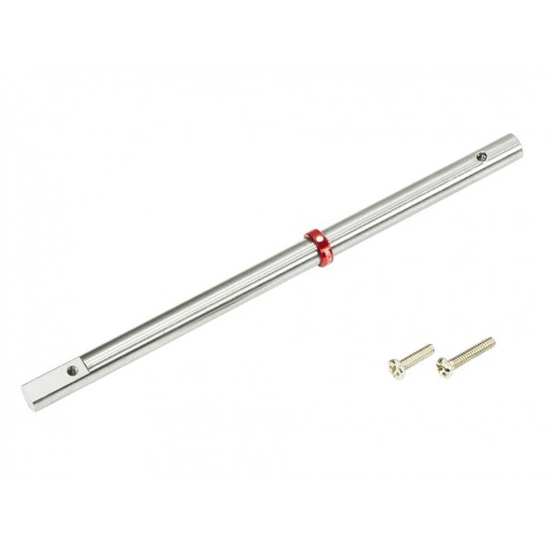 Precision CNC Hardened Steel Main Shaft W/ Collar (RED) - BLADE 120 S/S2 : MH-120S166S