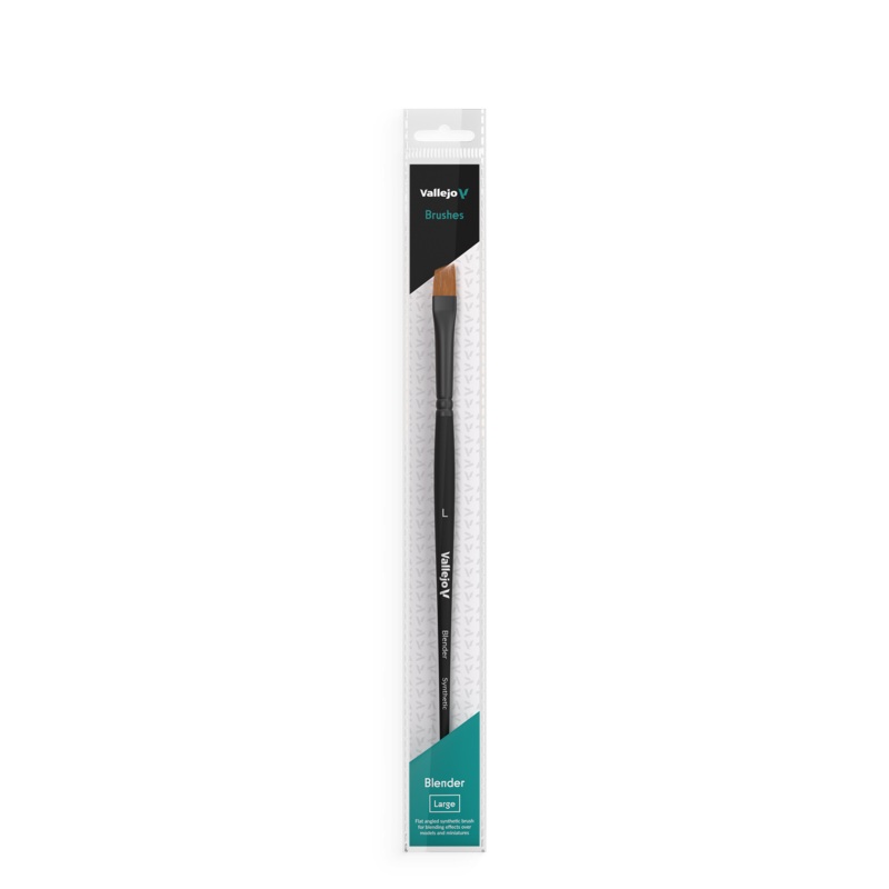 Vallejo B05003 Hobby Brushes: Blender Flat Angled Synthetic Brush Large