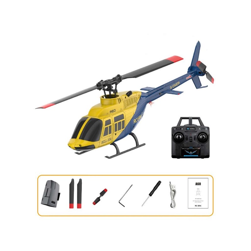 RC ERA A60 Mini Bell206 Gyro Stabilized Helicopter : RCE-A60-YB