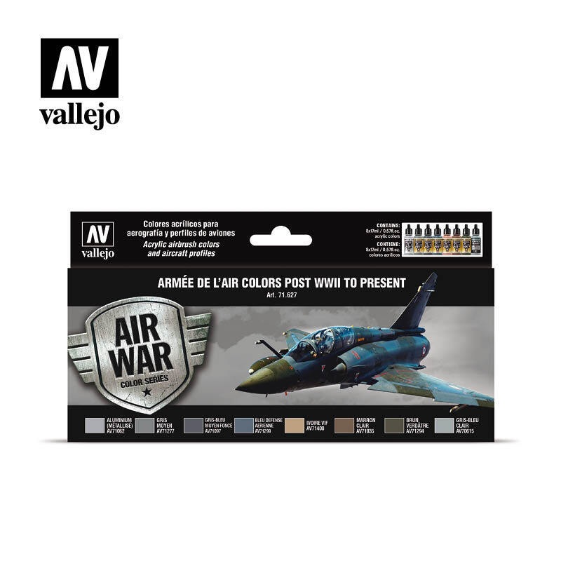 Vallejo AV71627 Model Air Arme De LAir Colors Post Wwii To Present 8 Colour Set