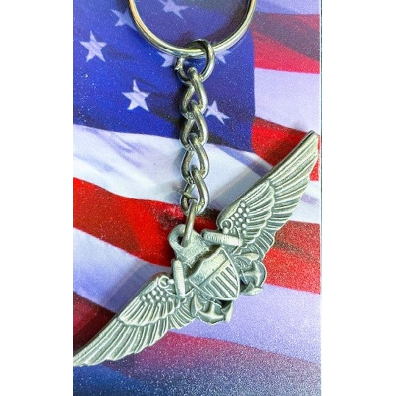 NFO Wings Keychain-Pewter