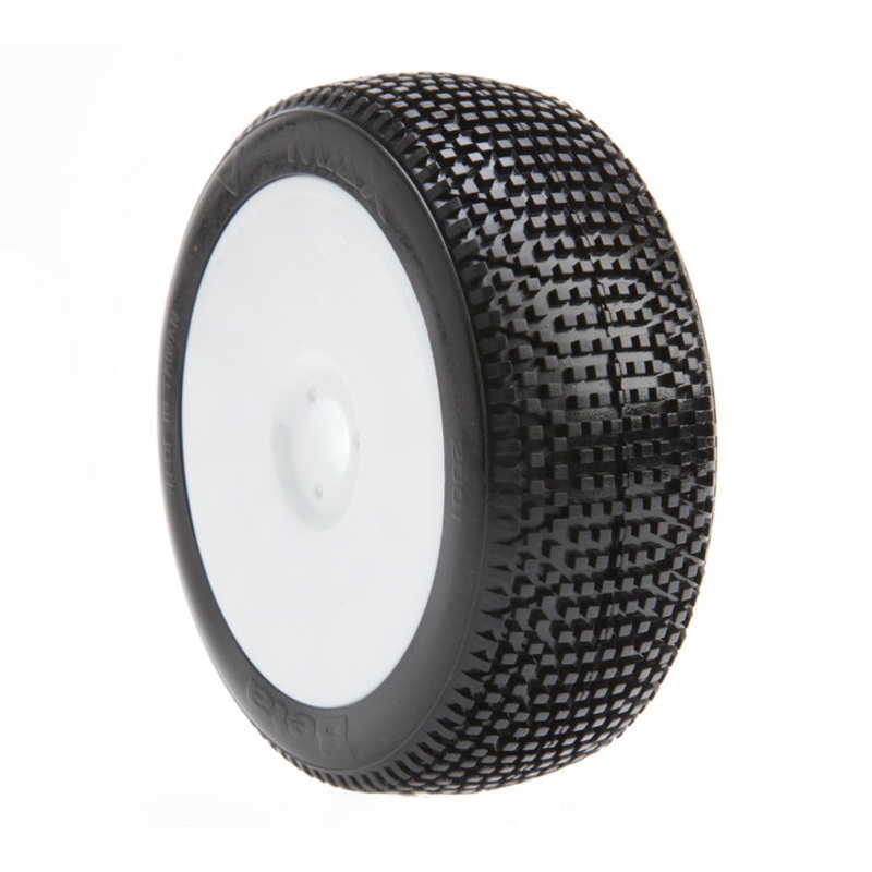Beta BE2111SS-UG 1/8 V-Max Super Soft Tyre with Inserts and White Wheels Pair