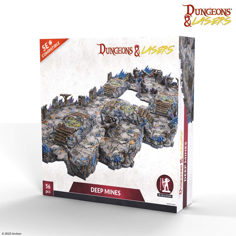 Archon Studio DNL0114 Dungeons & Lasers Half-Height Walls Deep Mines