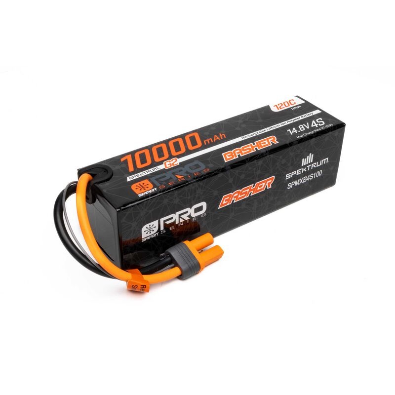 Spektrum SPMXB4S100 10000mAh 4S 14.8V Smart Pro Basher LiPo Battery, 120C IC5