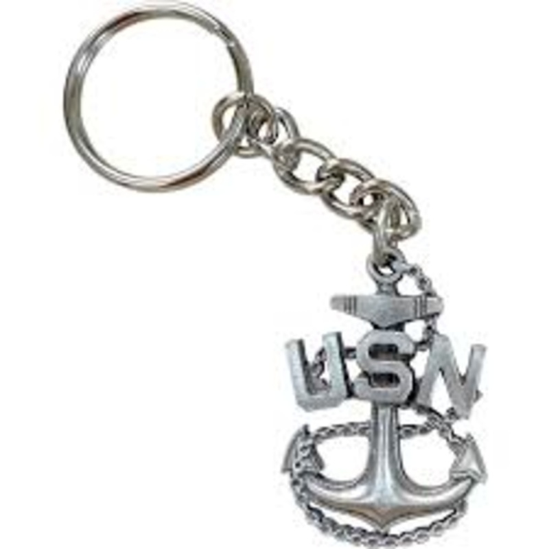 US Navy Anchor Keychain - Pewter