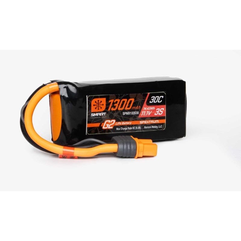 Spektrum 1300mAh 3S 11.1V Smart G2 30C IC3 : SPMX133S30