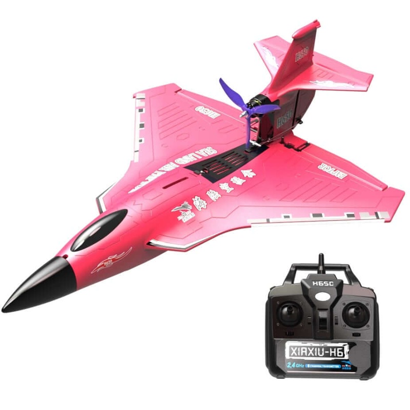 XiaXiu H650 Raptor Tri-Mode Fixed-Wing RC Plane - Land/Water/Air, 1000m Range Red 1 battery