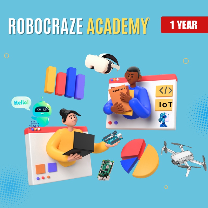 Robocraze Academy Certified Robotics & IoT Courses (1 YEAR)