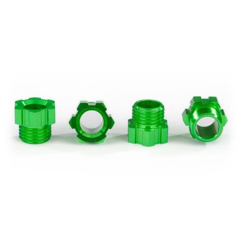 Traxxas 8886G - Stub axle nut aluminum (green-anodized) (4)